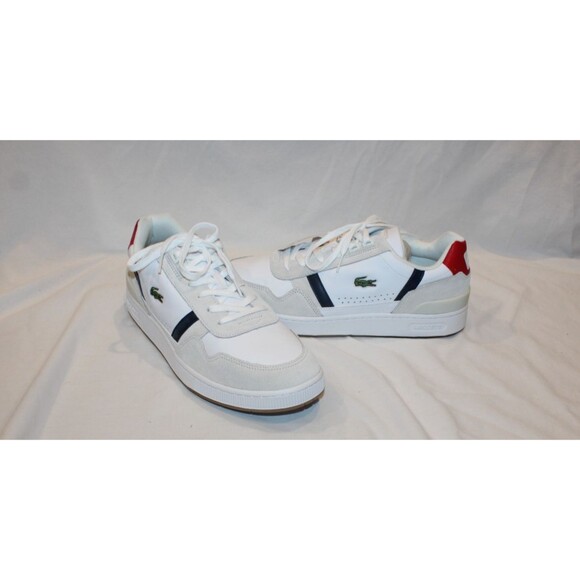 Lacoste T-Clip-0120-2 SMA Men\'s Sneakers Lace-Up Shoes White/Navy/Red SZ 12 main image 6